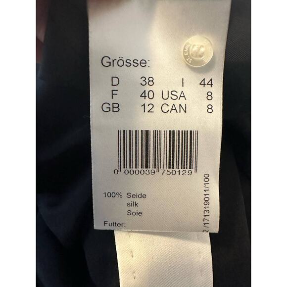 St. Emile black with white trim 3/4 sleeves sheath dress size 8 - Picture 6 of 12